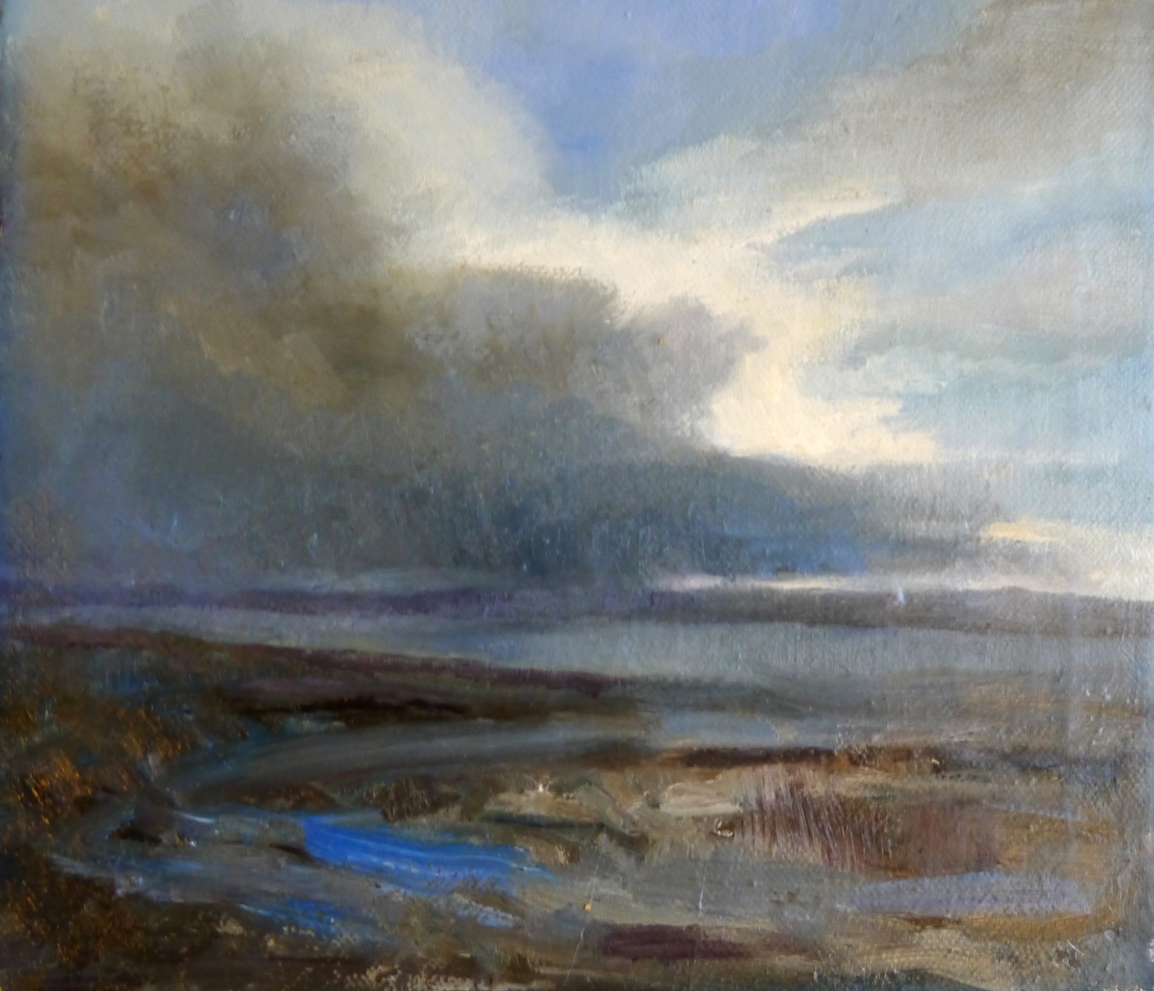 High Tide Parkgate 2014 oil on canvas 22x19cm £140
