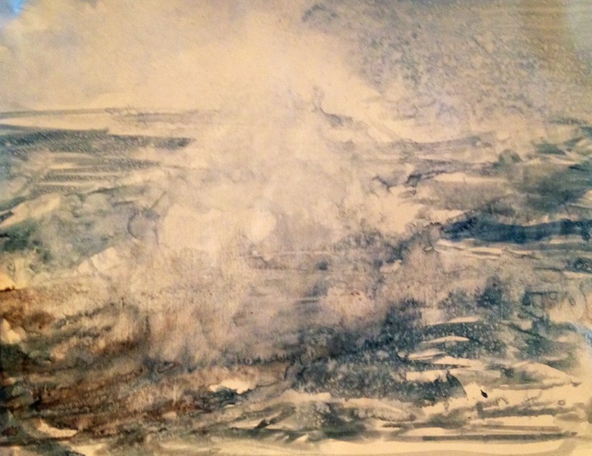 Splashy Wave Iceland 1 (watercolour on A5 gloss paper) 2014 demo sketch £20