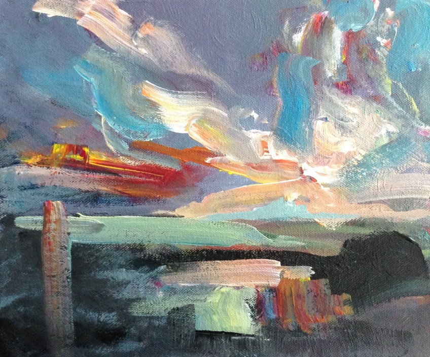 Island Sundown 2015 (acrylic on canvas 30x22cm, unframed) £60