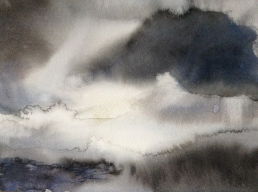 Dark Cloud (2016) watercolour 14x20cm framed £130 SOLD