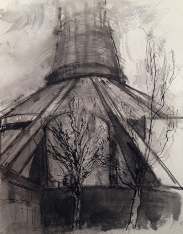 Cathedral of Christ the King (pen & wash on A4 paper) 2015 framed £75
