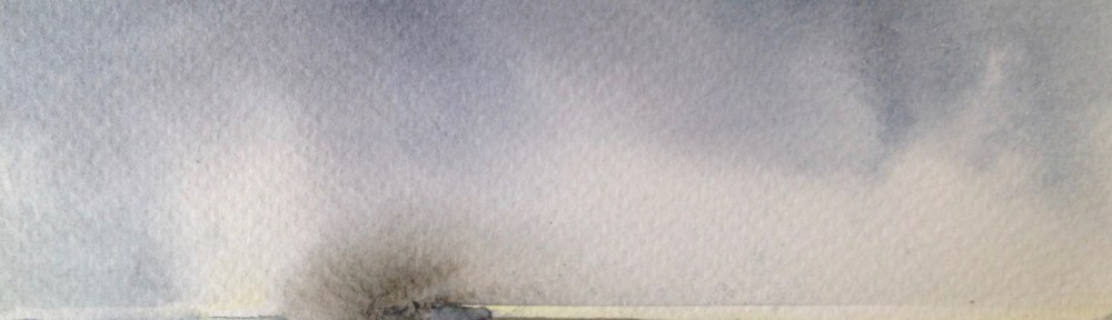 Sandbank (2016) watercolour 15x11cm framed SOLD