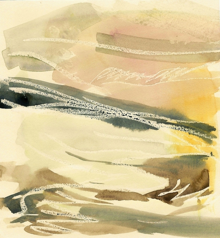 Thurstaston: pink and grey (framed watercolour and wax) £135