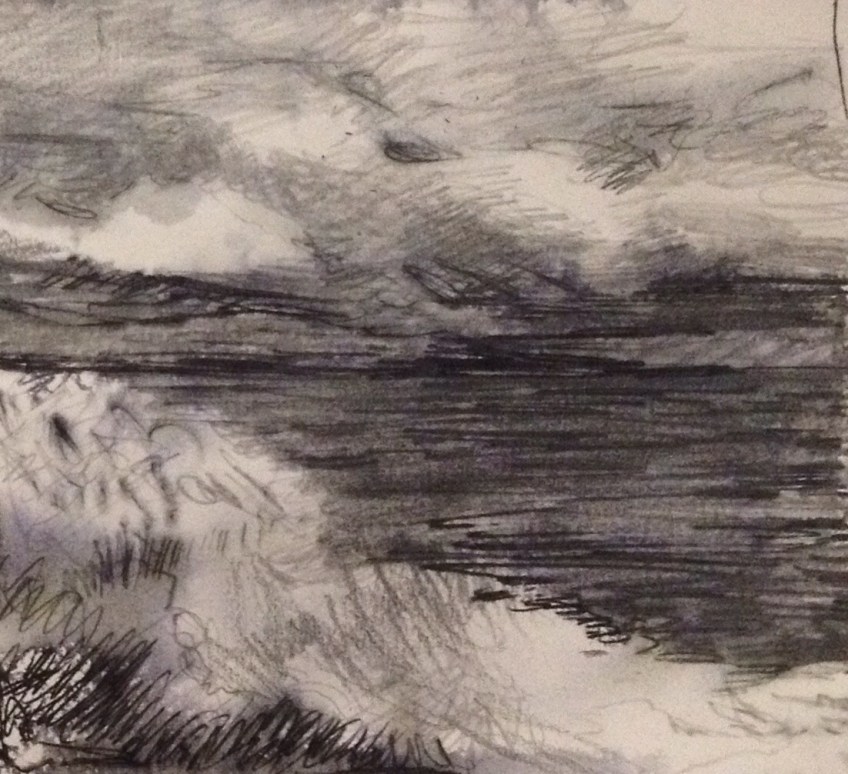 Cloud & Wave (pencil 2014) A5 unframed £40
