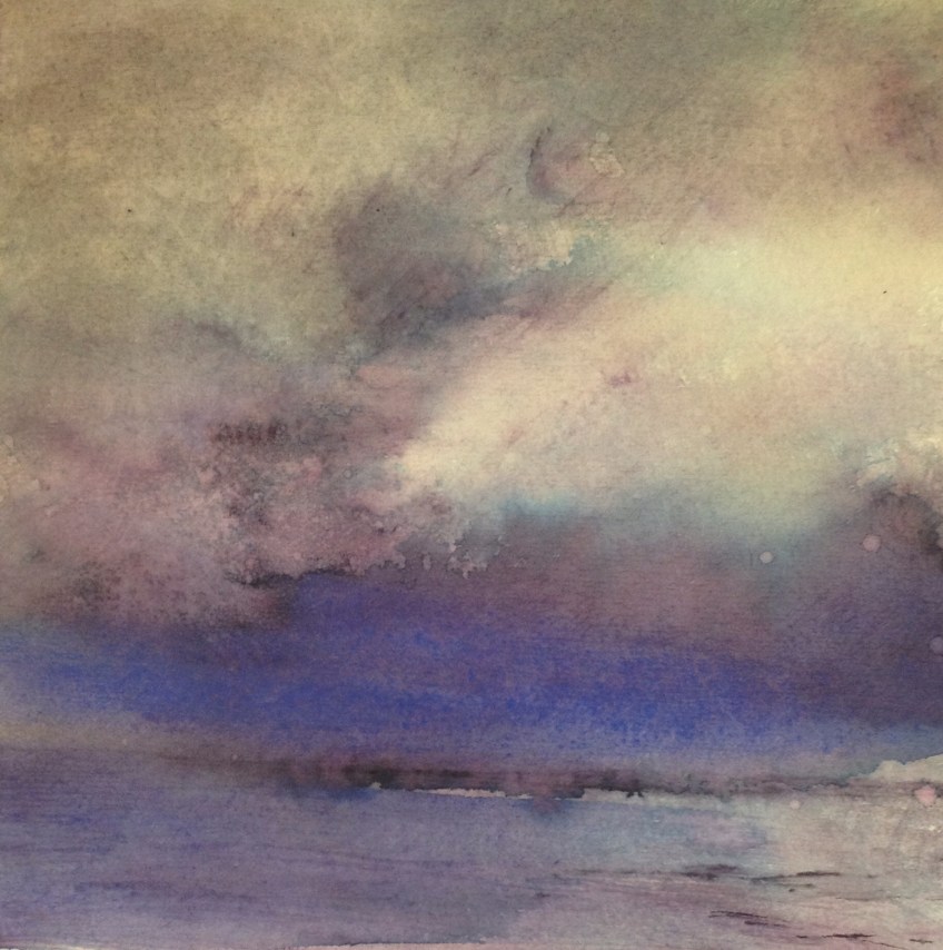 Storm (watercolour on paper 15x15cm approx) 2014 unframed £30
