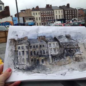 Duke St from Parr St, Liverpool (pen & watercolour on A4 paper) 2015