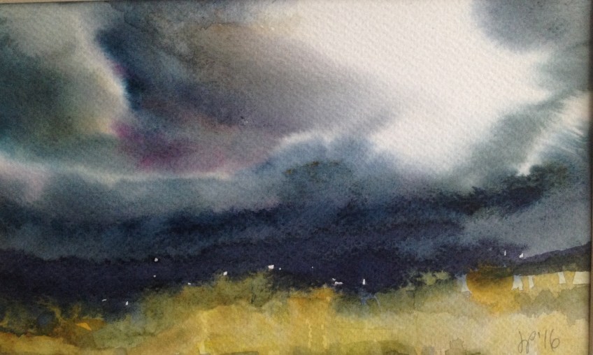 Yellow Field 2 (18x30cm watercolour) SOLD