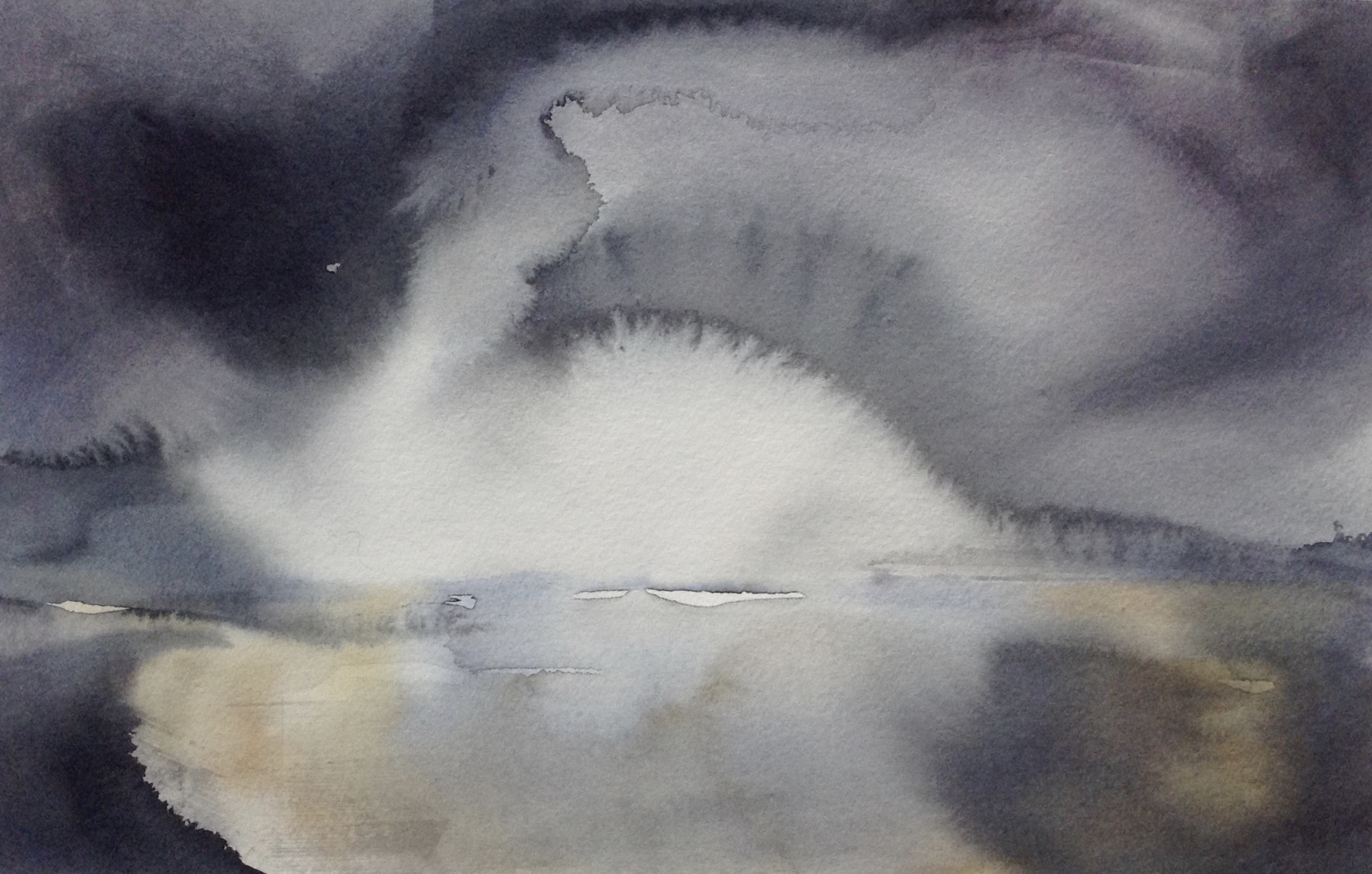 Burton Point (watercolour 2016) h17cm x w27cm