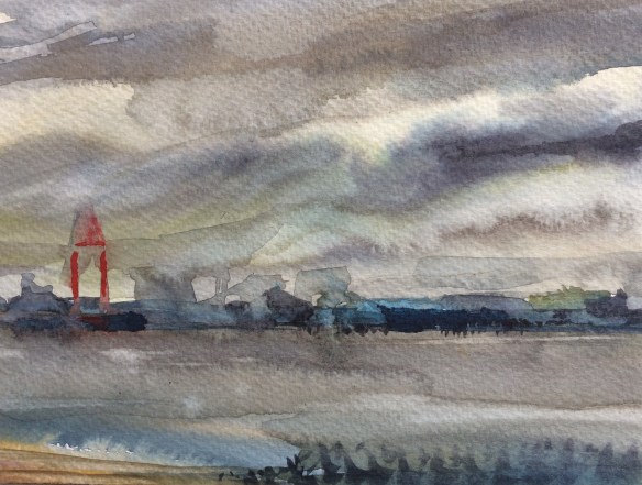 Red Crane (watercolour 2016)